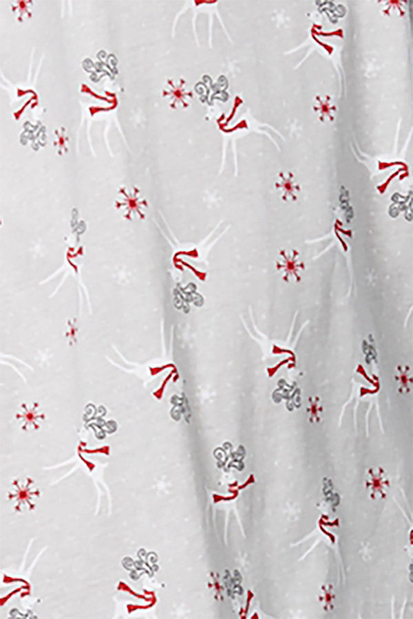 Charter Club Intimates Grey Prancing Deer Graphic-Print Cotton Sleepshirt With Matching Socks