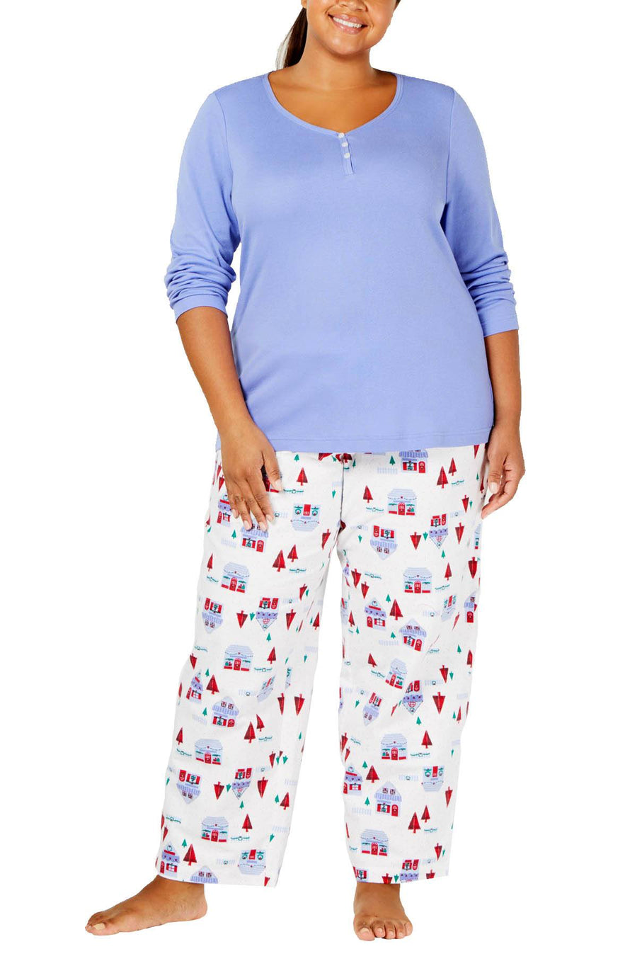 Charter Club Intimates PLUS Holiday-Village Pajama Set