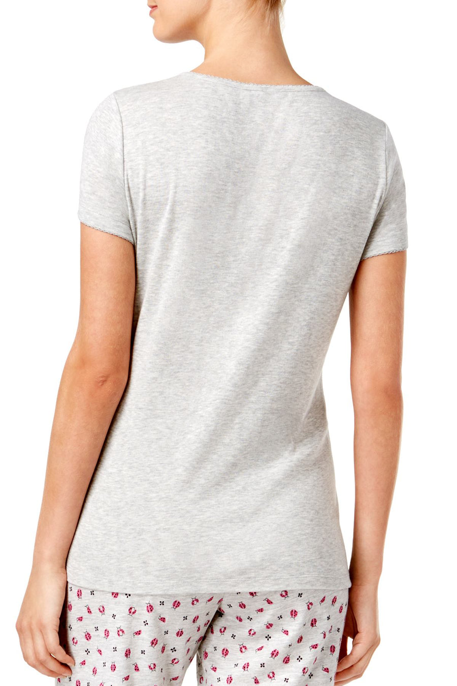 Charter Club Intimates PLUS Light Grey Heather V-Neck Tee