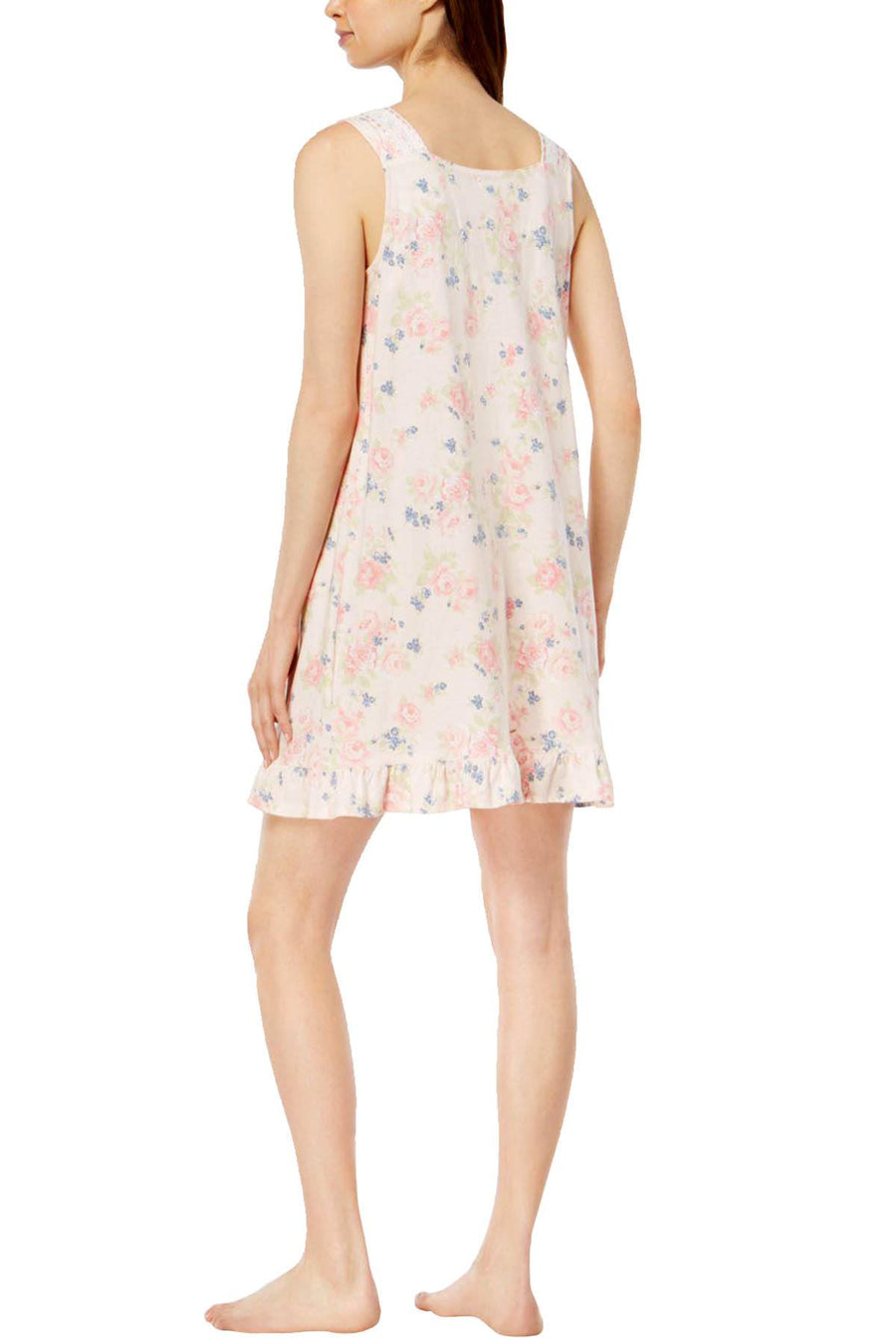 Charter Club Intimates Pink Rambling Rose Sleeveless Pleated Ruffle Nightgown