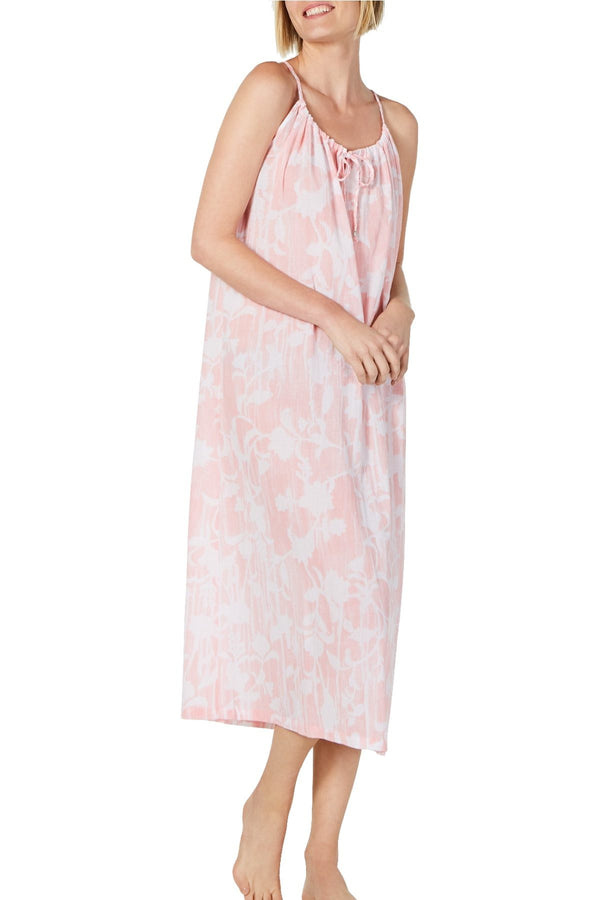 Charter Club Intimates Pink Watercolor Printed Cotton Nightgown