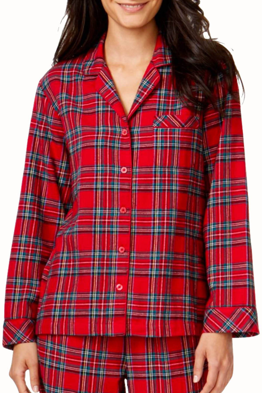 Charter Club Intimates Red Brinkley Plaid Pajama 2-Piece Set