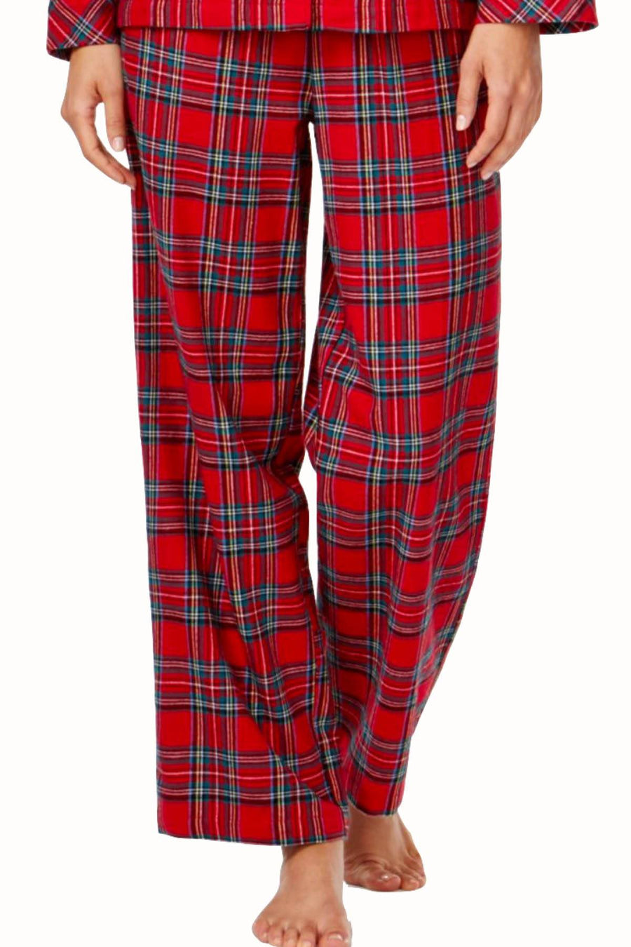Charter Club Intimates Red Brinkley Plaid Pajama 2-Piece Set