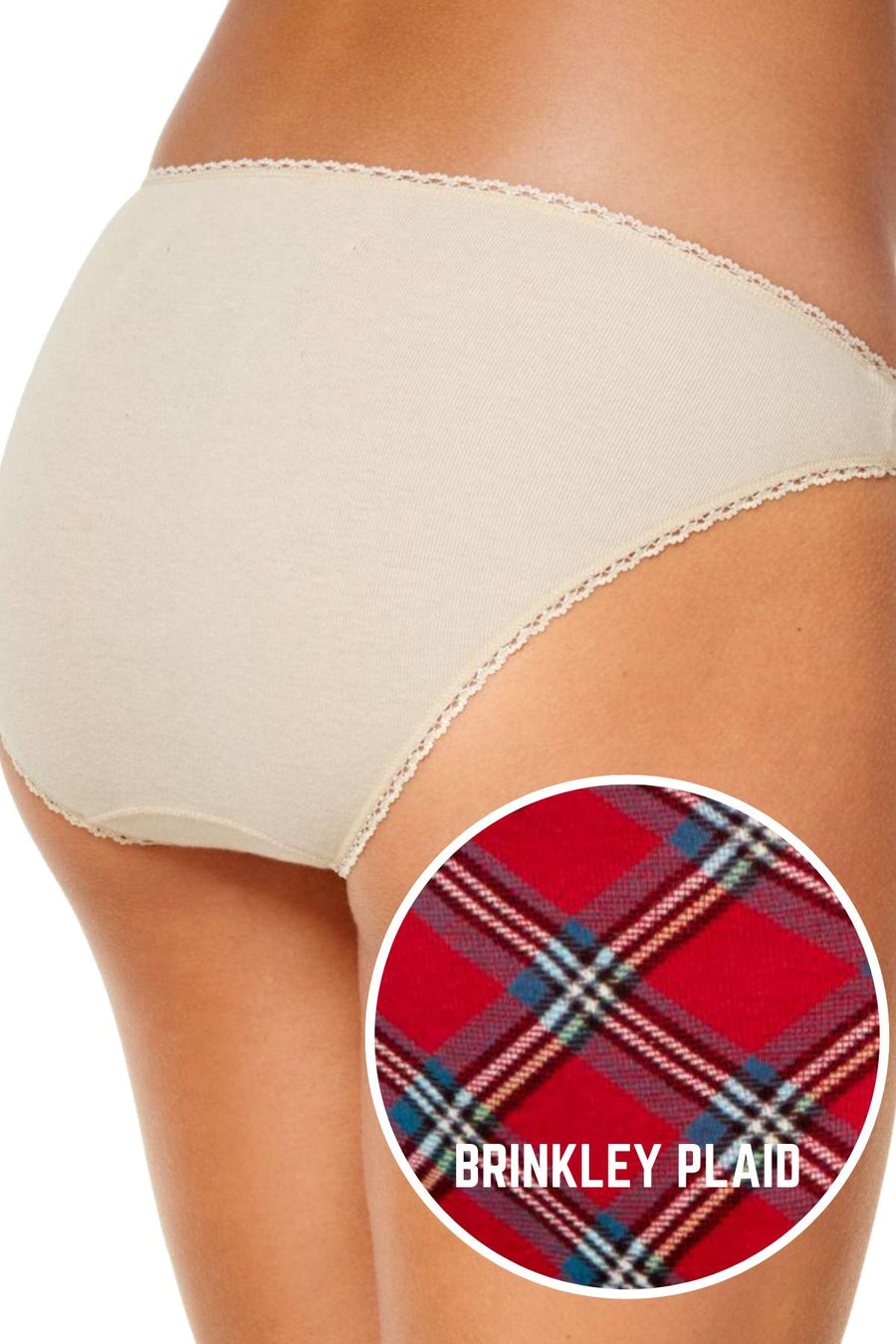 Charter Club Intimates Red/Brinkley-Plaid Pretty Cotton Bikini Brief