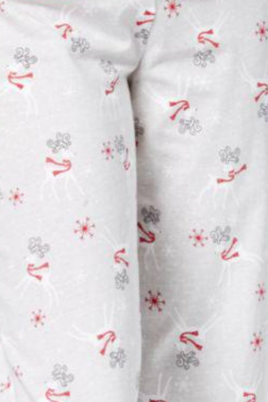 Charter Club Intimates Red/Grey Prancing-Deer 2-Pc Top & Printed Pant Pajama Set