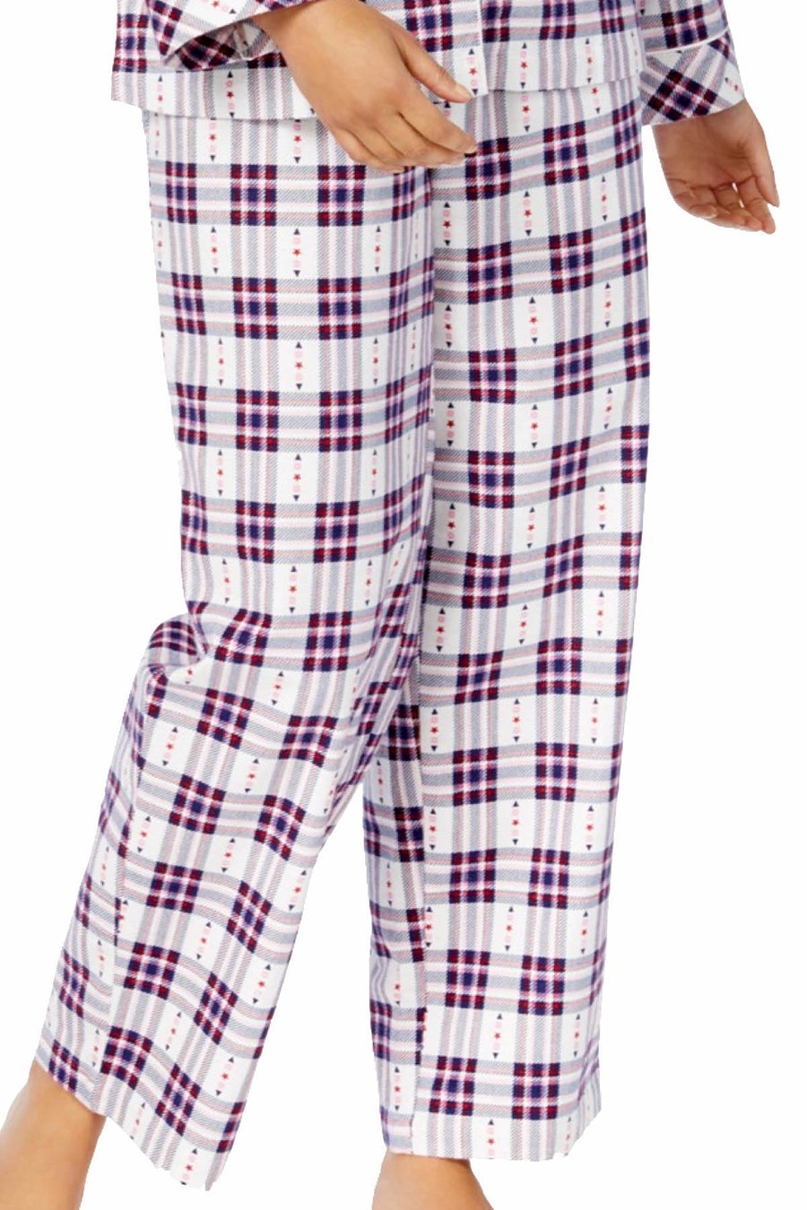 Charter Club Intimates Star-Plaid Printed Cotton/Flannel Pajama Set