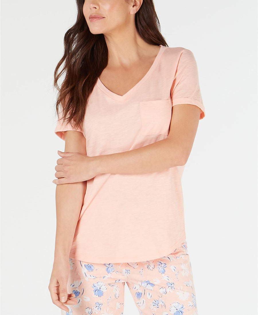 Charter Club Knit Lounge Tee in Barely Pink