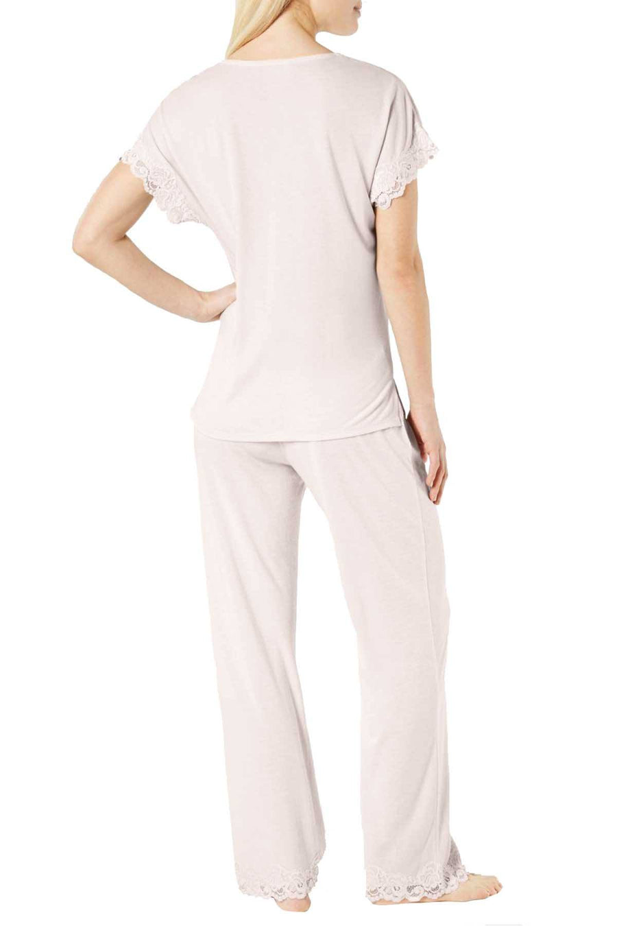 Charter Club Lace Trim Soft Knit Modal PJ Set in Potpurri Pink