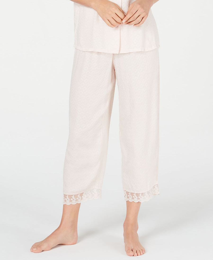 Charter Club Lace-trim Cropped Pajama Pants Pink Sable