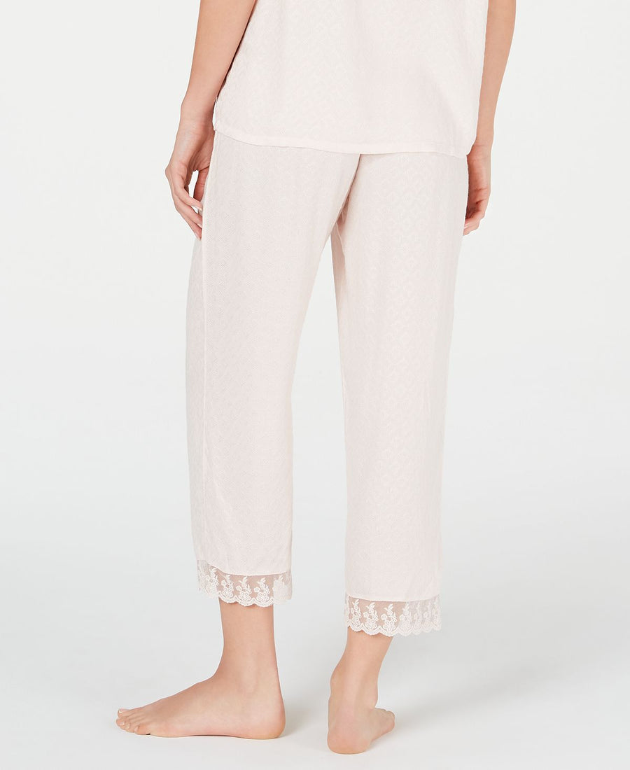 Charter Club Lace-trim Cropped Pajama Pants Pink Sable