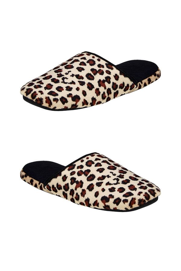 Charter Club Leopard-Print Micro-Velour Scuff Memory-Foam Slippers