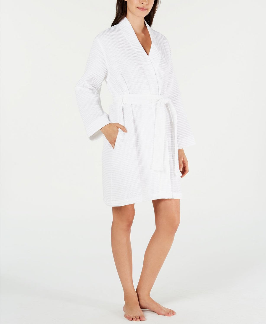 Charter Club Luxe Woven Turkish Cotton Waffle Robe in Bright White