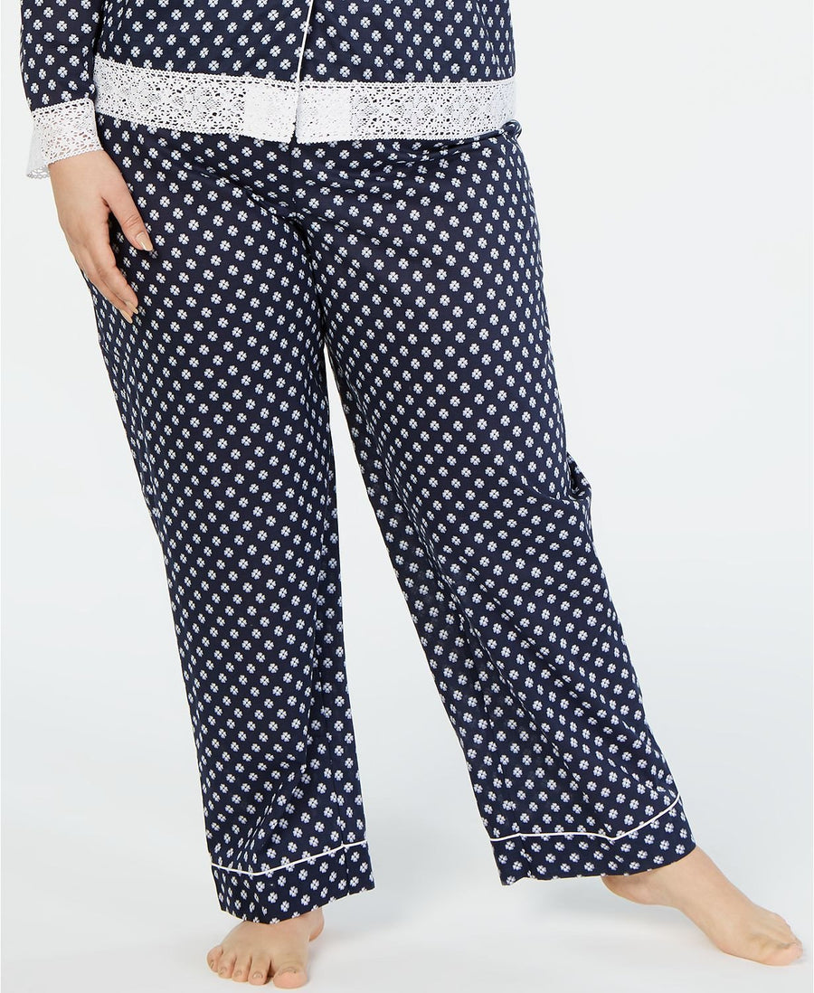 Charter Club PLUS Long Pajama Pant in Mini Floral Geo