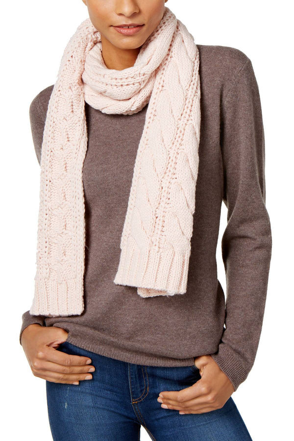 Charter Club Pale Dogwood-Pink Cable-Knit Scarf