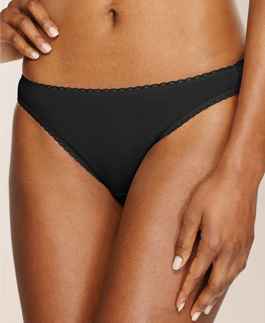Charter Club Pretty Cotton Bikini Brief in Black
