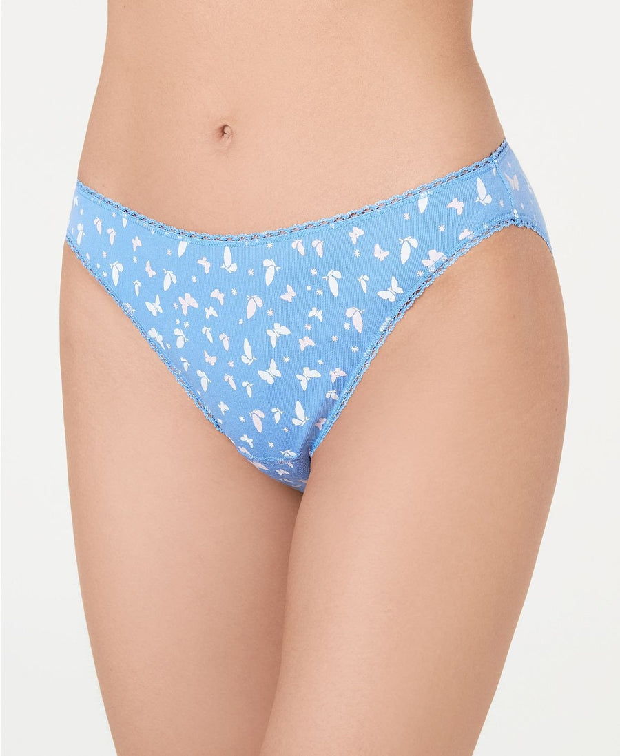 Charter Club Pretty Cotton Bikini Brief in Periwinkle Blue Butterfly