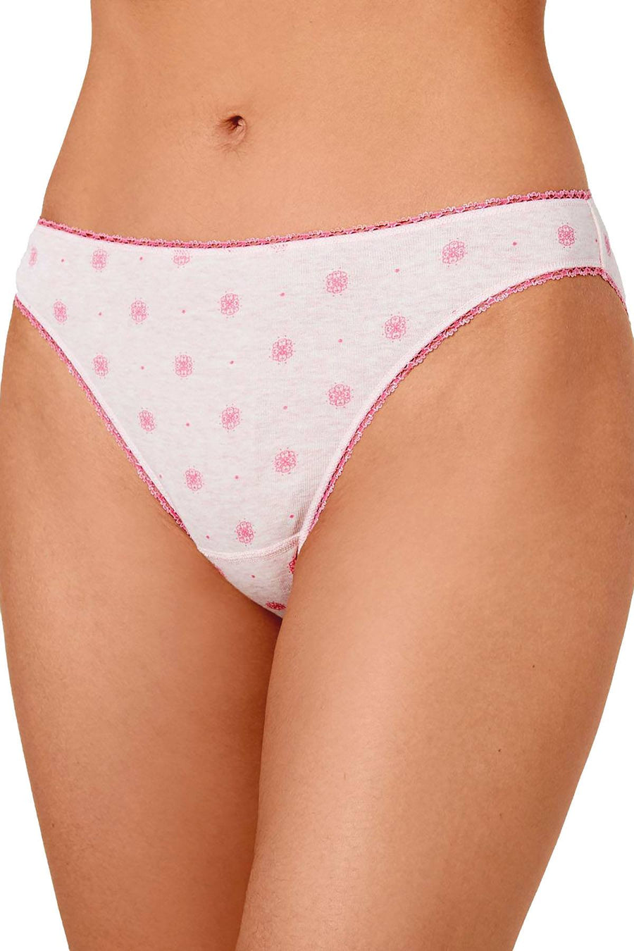 Charter Club Pretty Cotton Bikini Brief in Pink Flower Dot