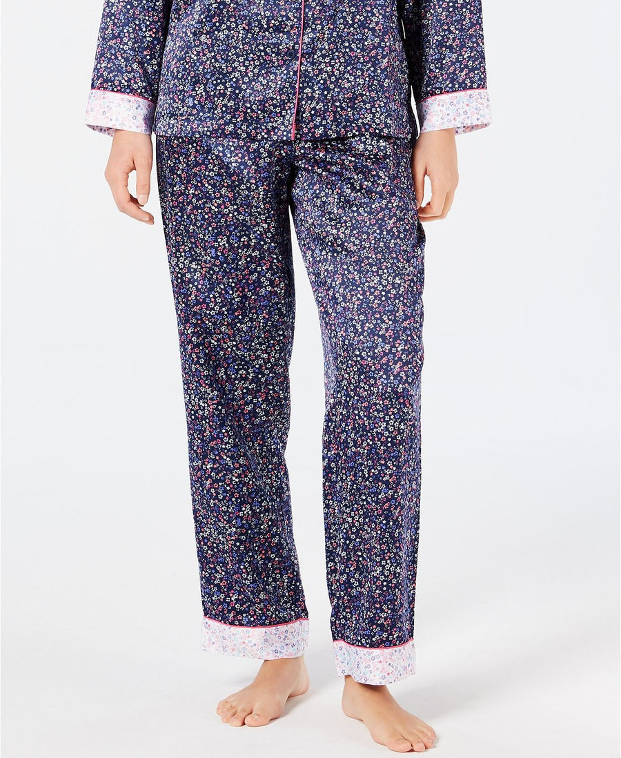 Charter Club Printed Pajama Pant in Navy Mini Floral