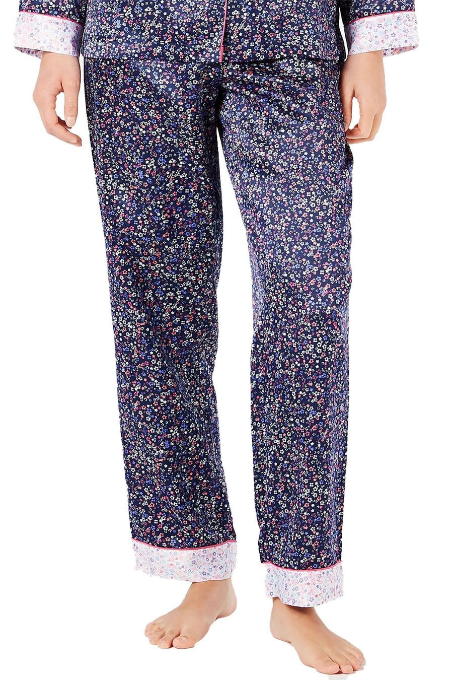 Charter Club Printed Pajama Pant in Navy Mini Floral