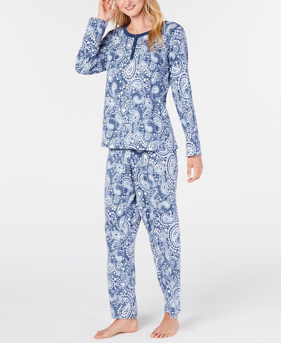 Charter Club Super Soft Textured Fleece Pajamas Paisley Floral