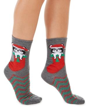 Charter Club Women's Frenchie Dog Stocking Crew Socks