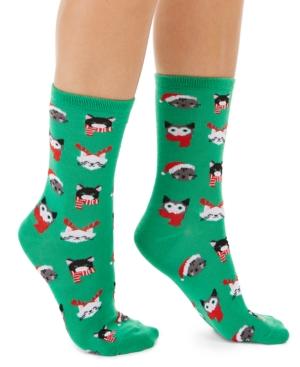 Charter Club Women's Holiday Cats Crew Socks