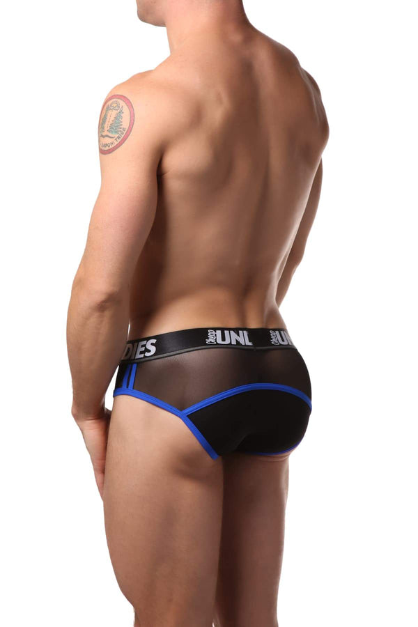 CheapUndies Black/Blue Mesh Brief