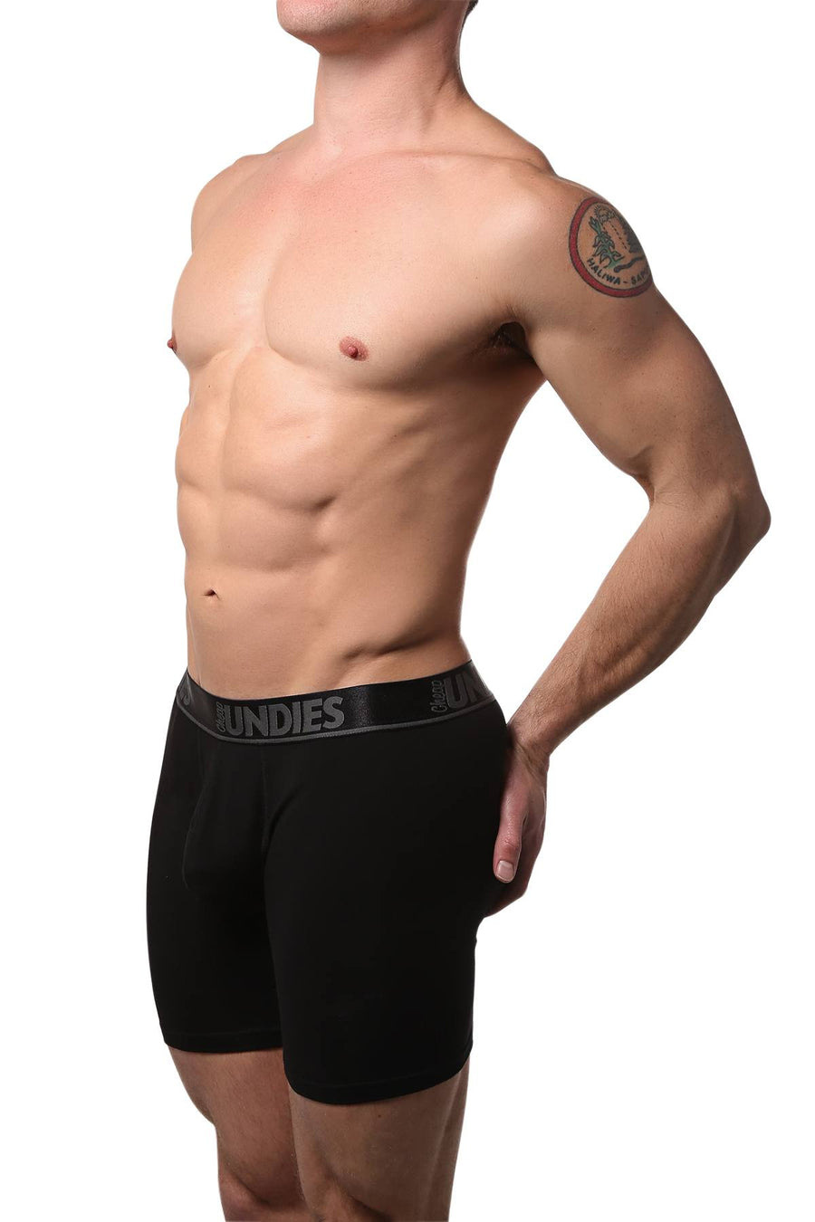 CheapUndies Black Contoured Pouch Long Boxer Brief