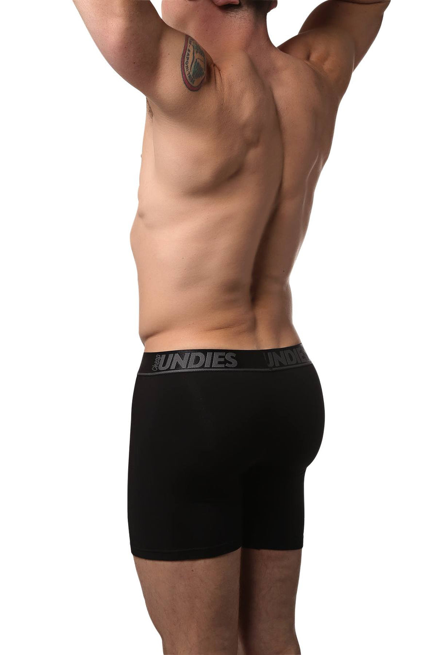 CheapUndies Black Contoured Pouch Long Boxer Brief