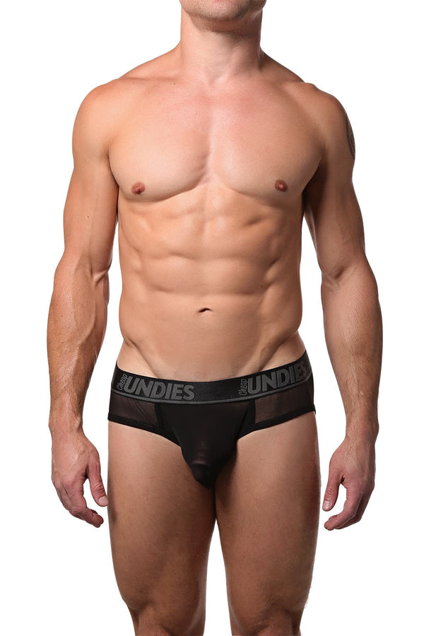 CheapUndies Black Exposed Mesh Brief