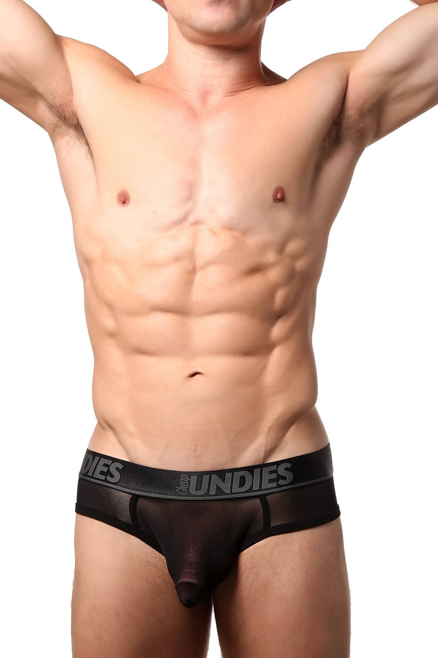 CheapUndies Black Exposed Mesh Jock Brief