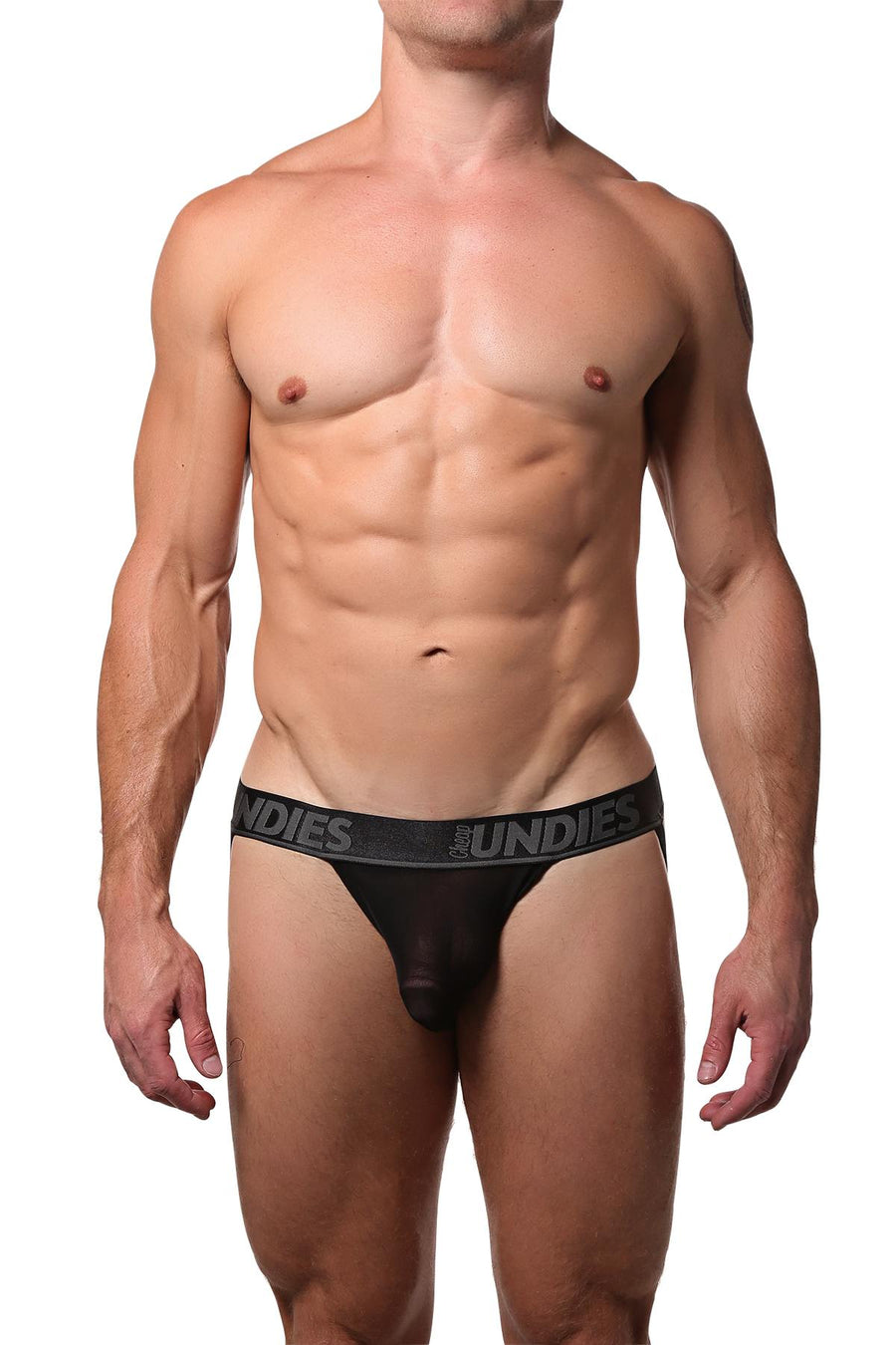 CheapUndies Black Exposed Mesh Jockstrap