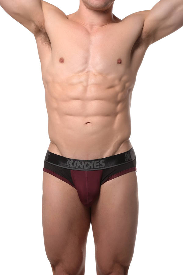 CheapUndies Black/Wine Cool Mesh Brief