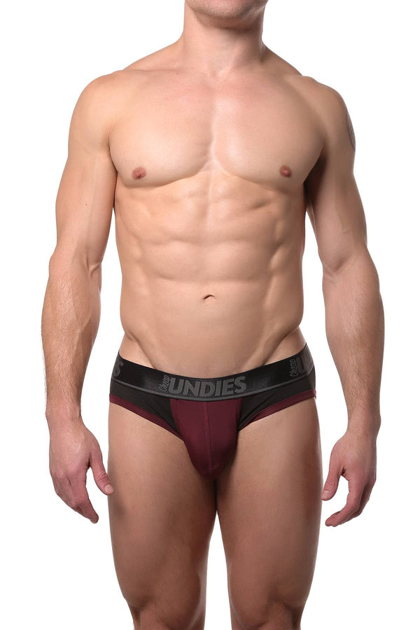 CheapUndies Black/Wine Cool Mesh Brief