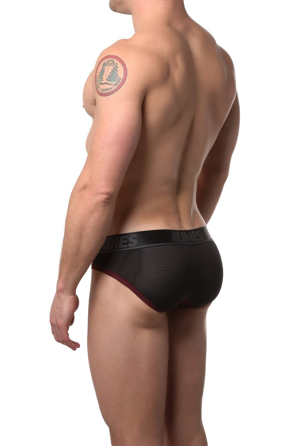 CheapUndies Black/Wine Cool Mesh Brief