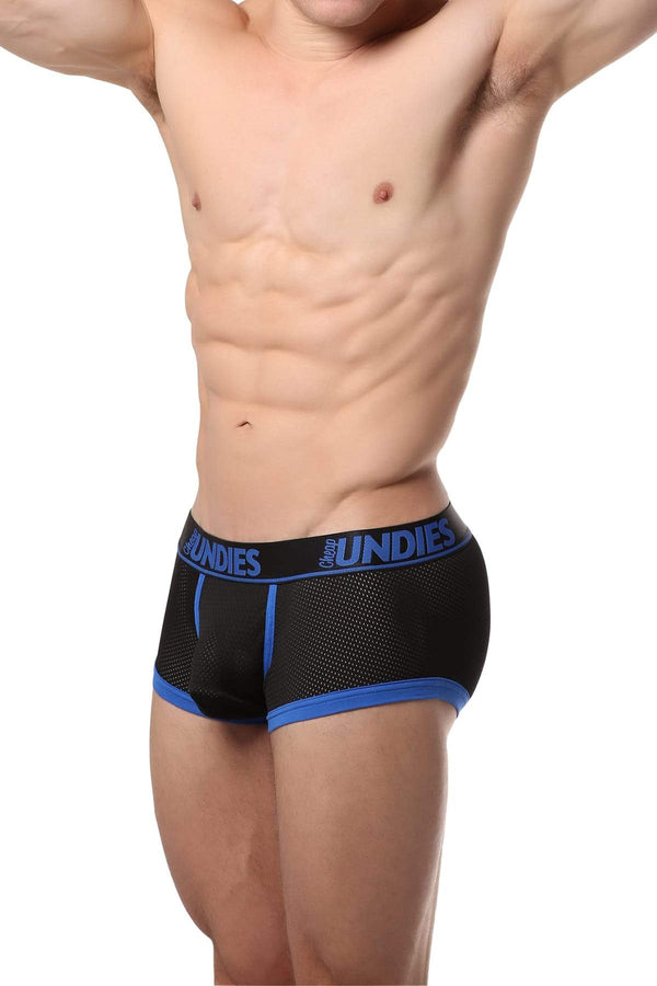 CheapUndies Blue Exposed Sport Mesh Boxer