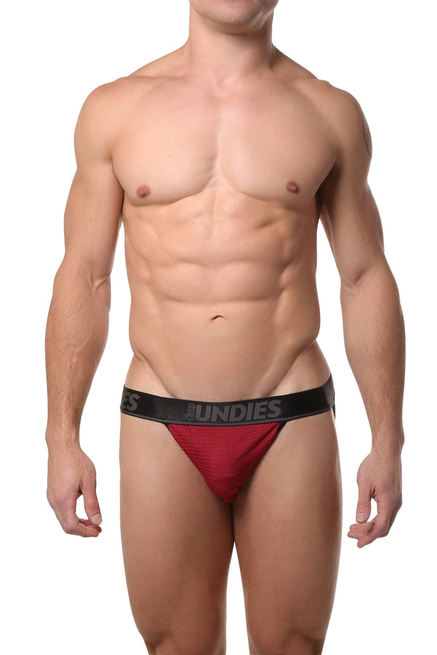 CheapUndies Brick-Red Mesh Jockstrap