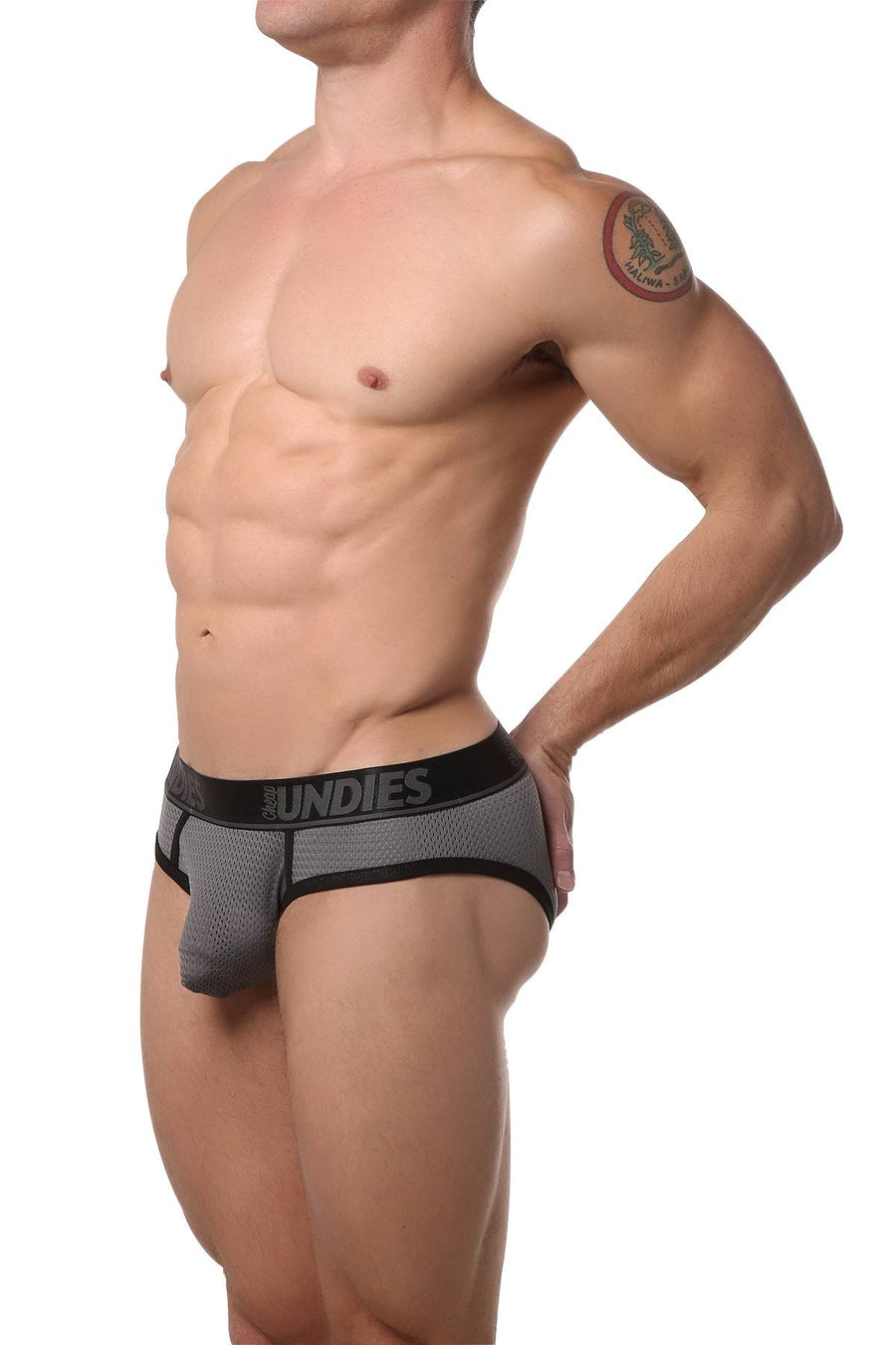 CheapUndies Charcoal Mesh Jock-Brief