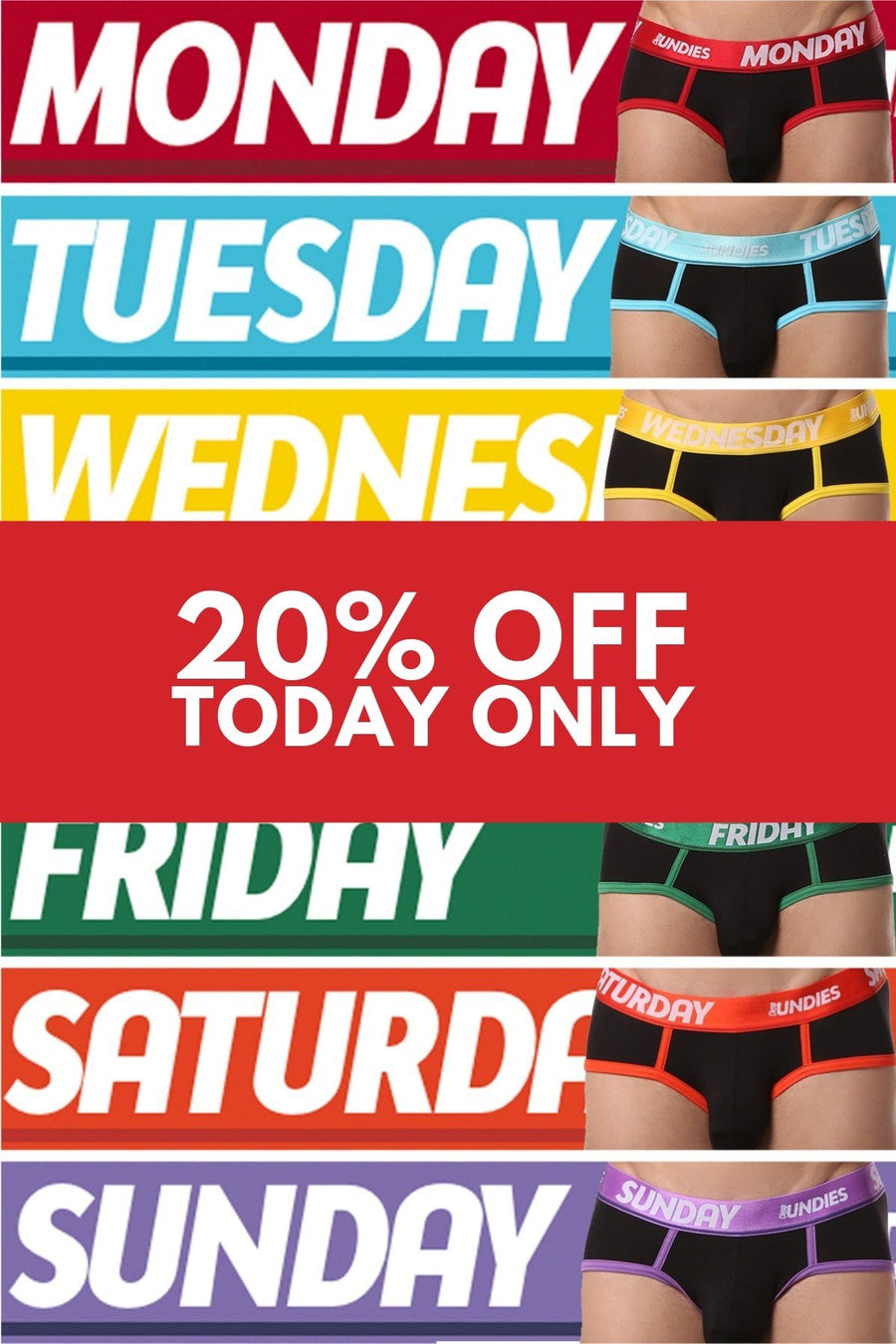 CheapUndies Days of the Week Brief 7-Pack