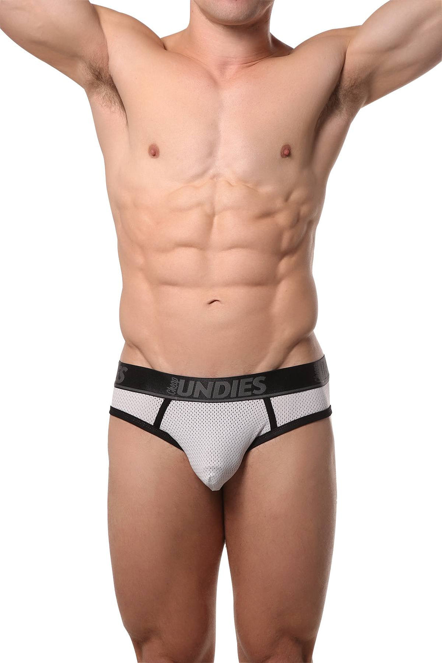CheapUndies Light-Grey Mesh Jock-Brief