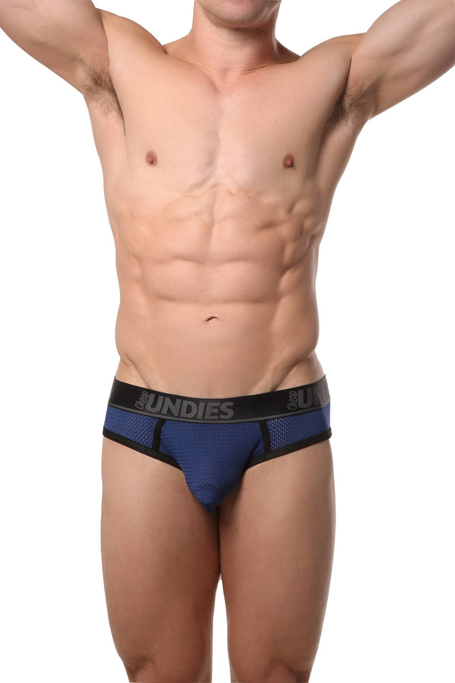 CheapUndies Navy-Blue Mesh Jock-Brief