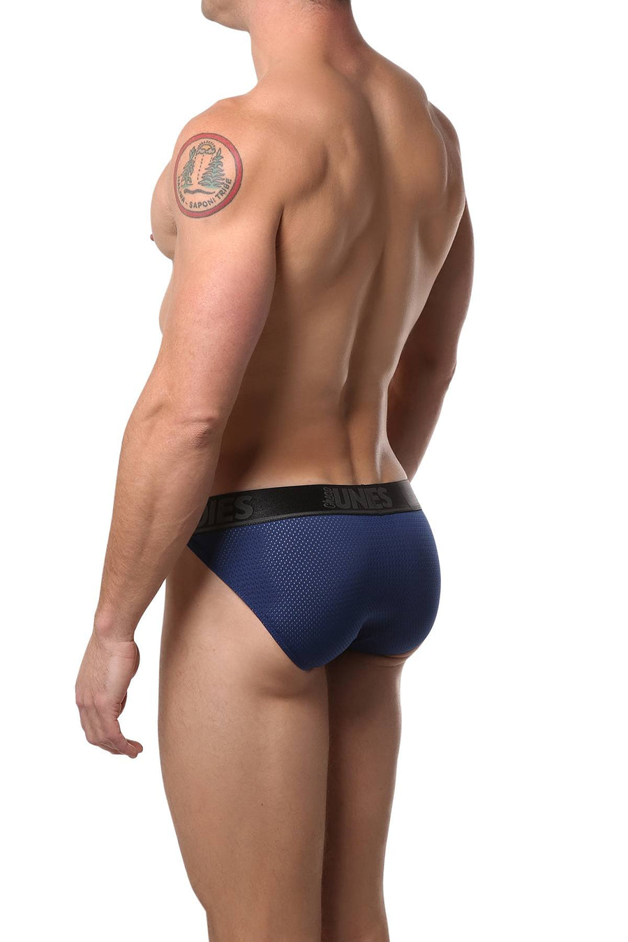 CheapUndies Navy Mesh Bikini Brief