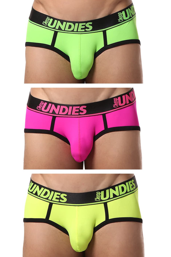 CheapUndies Neon Briefs 3-Pack