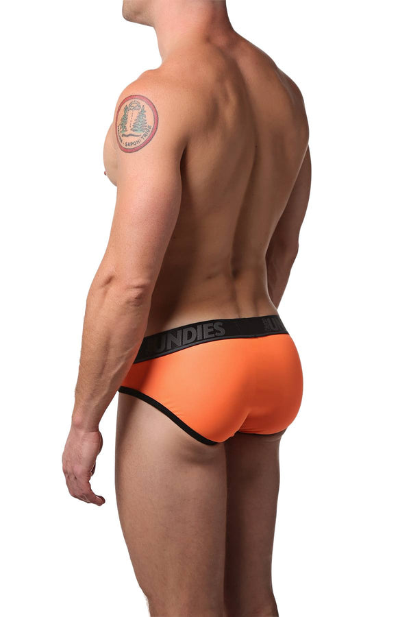 CheapUndies Neon Orange Exposed Mesh Brief