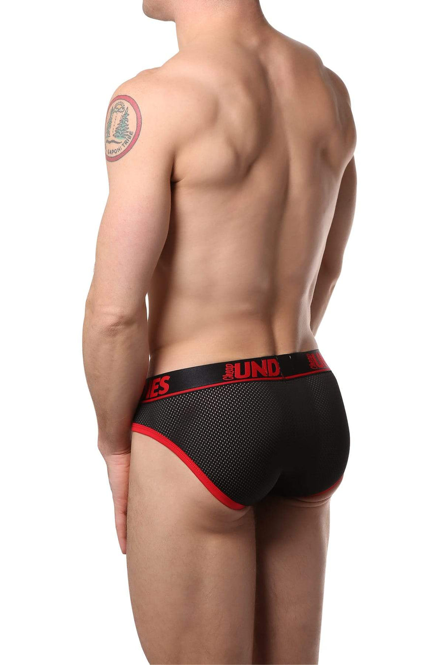 CheapUndies Red Sport Exposed Mesh Brief
