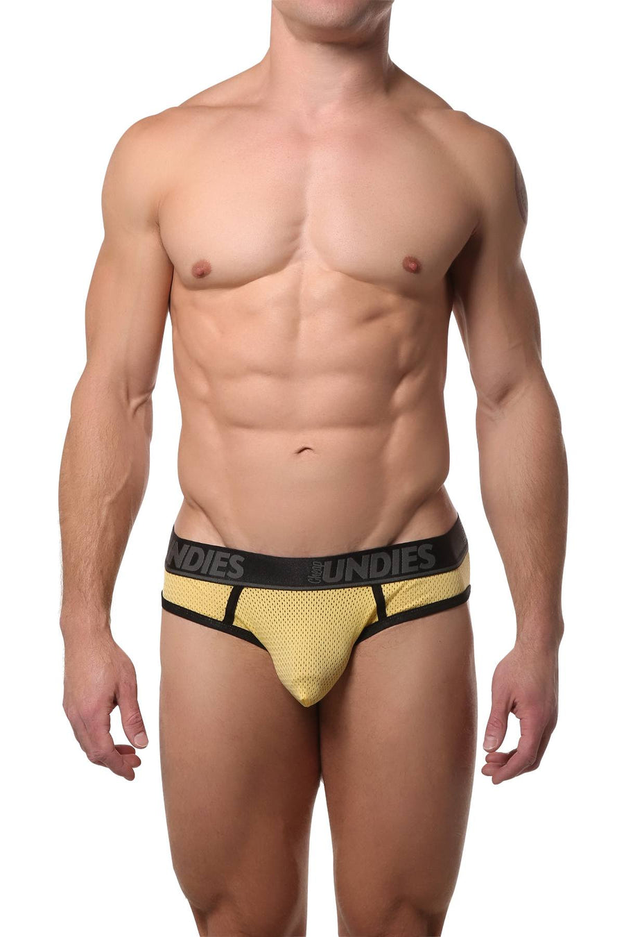 CheapUndies Yellow Mesh Jock-Brief