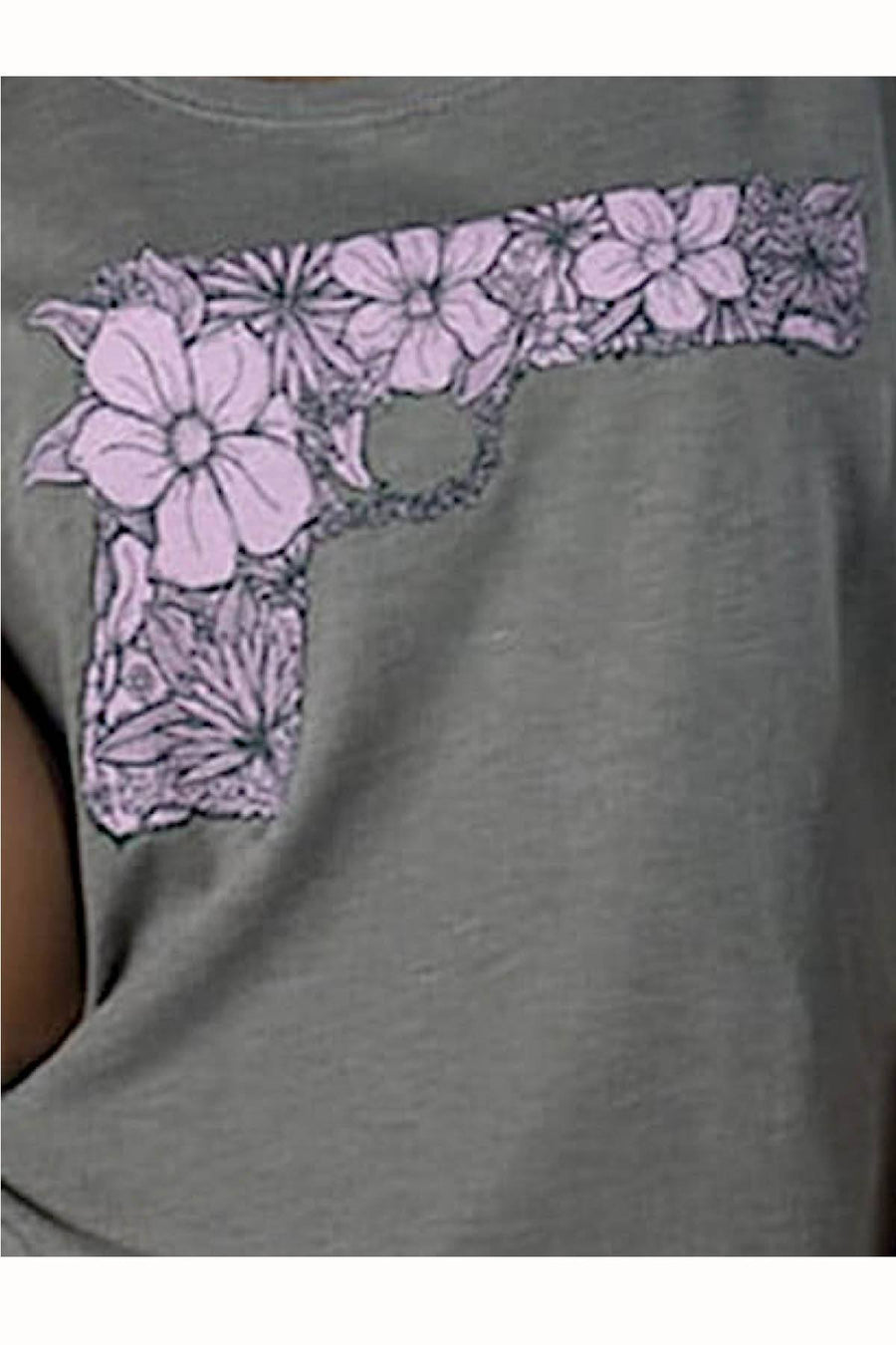 Choke Beige Flower-Power Dolman Tee