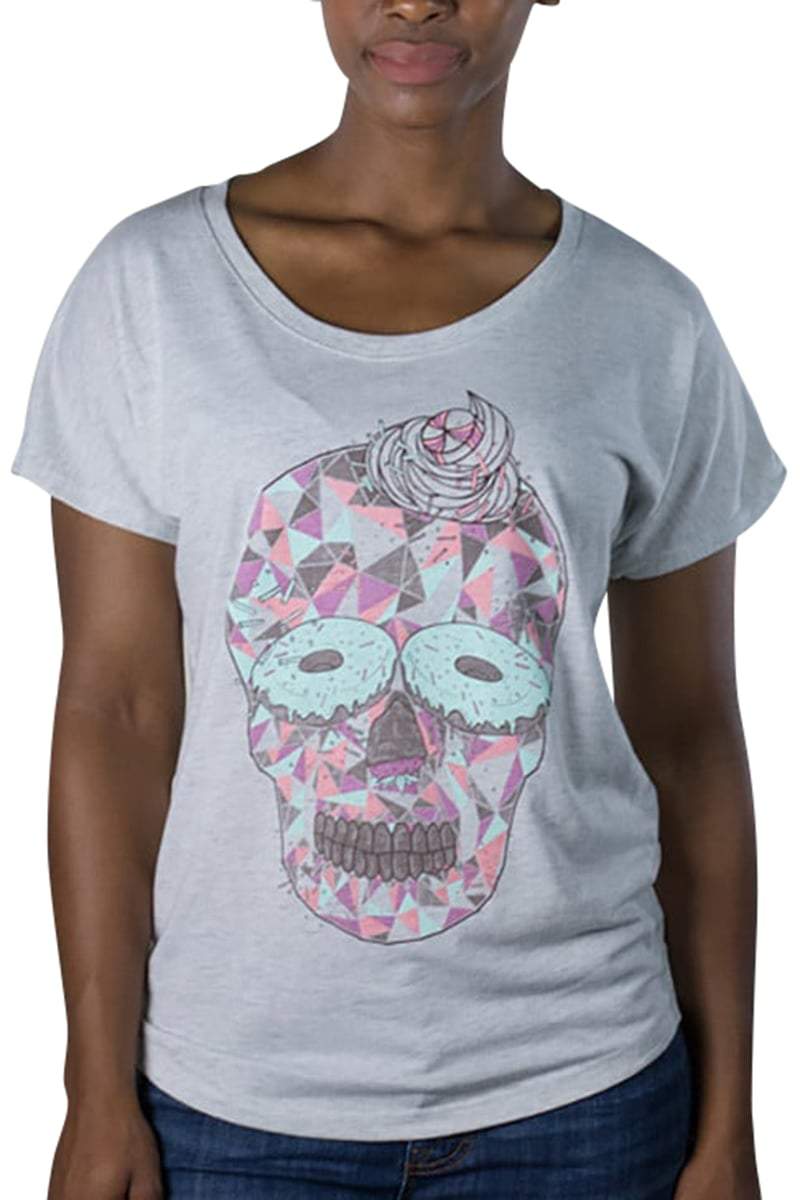 Choke Grey Sugar-Skull Dolman Tee