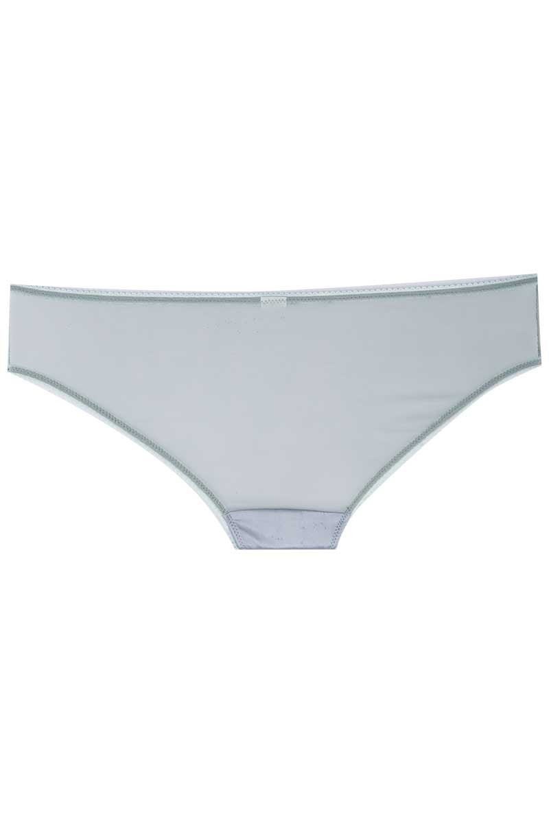 Christian Lacroix Pearl & Blue Glass Lace-Accent Satin Bikini