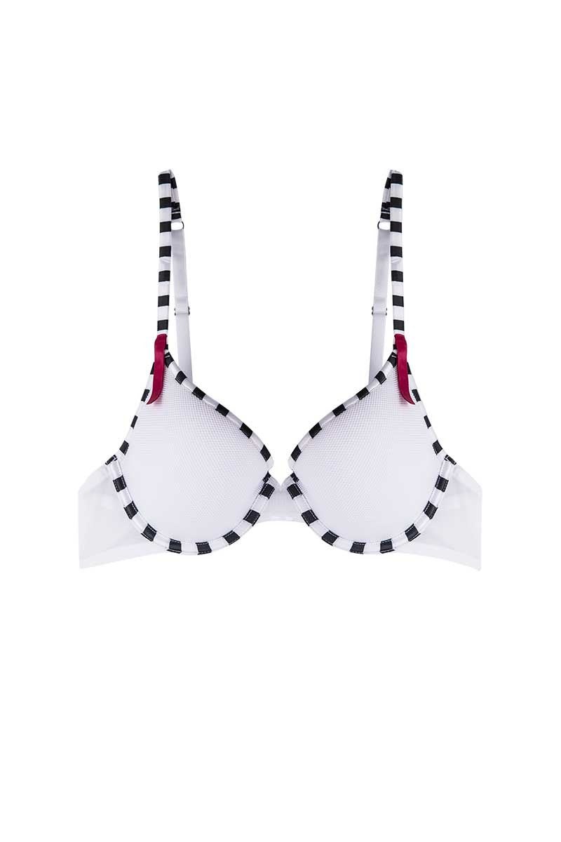Christian Lacroix White Le Soleil Fishnet Mesh T-Shirt Bra